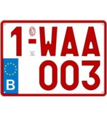 Plaque d'immatriculation Moto - BELGIQUE