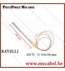 Résistance 250W L 136mm avec bague RAVELLI