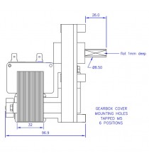 Motoréducteur MELLOR 3 RPM - série T3, alimentation 220VCA - diamètre 8,5 mm