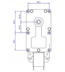 Motoréducteur MELLOR 3 RPM - série T3, alimentation 220VCA - diamètre 8,5 mm