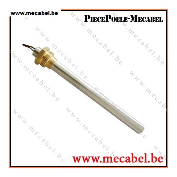 Bougie diamètre 9,5 mm avec raccord fileté de 3/8" GAS - Longueur 167 mm