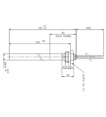 Bougie diamètre 9,5 mm avec raccord fileté de 3/8