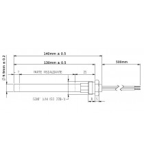 Bougie diamètre 9,9 mm avec raccord fileté de 3/8