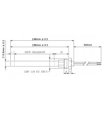 Bougie diamètre 9,9 mm avec raccord fileté de 3/8