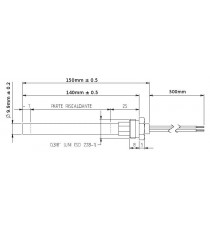 Bougie diamètre 9,9 mm avec raccord fileté de 3/8