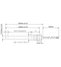 Bougie diamètre 9,9 mm avec raccord fileté de 3/8