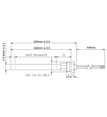 Bougie diamètre 9,9 mm avec raccord fileté de 3/8