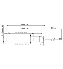 Bougie diamètre 9,9 mm avec raccord fileté de 3/8