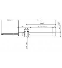 Bougie diamètre 12,5 mm avec raccord fileté de 3/8