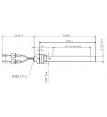 Bougie diamètre 12,5 mm avec raccord fileté de 3/8