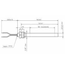 Bougie diamètre 12,5 mm avec raccord fileté de 3/8