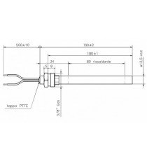 Bougie diamètre 12,5 mm avec raccord fileté de 3/8