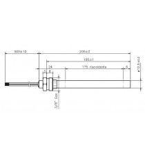 Bougie diamètre 12,5 mm avec raccord fileté de 3/8