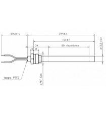 Bougie diamètre 12,5 mm avec raccord fileté de 3/8