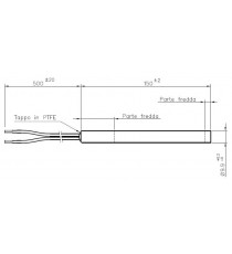 Résistance 250 W diamètre 9,9 mm sans raccord - Longueur 150 mm