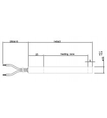 Résistance diamètre 10 mm sans raccord - Longueur 140 mm