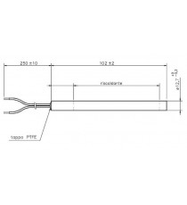 Résistance diamètre 12,7 mm sans raccord - Longueur 101 mm