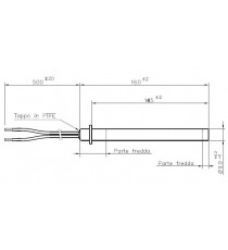 Résistance diamètre 9,9 mm avec bride - Longueur 160 mm