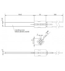 Bougie en cristal de Quartz avec bride - Longueur 122 mm