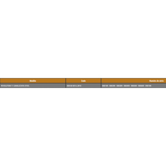 R EVOLUTION 11 C NUMEROS DE SERIE