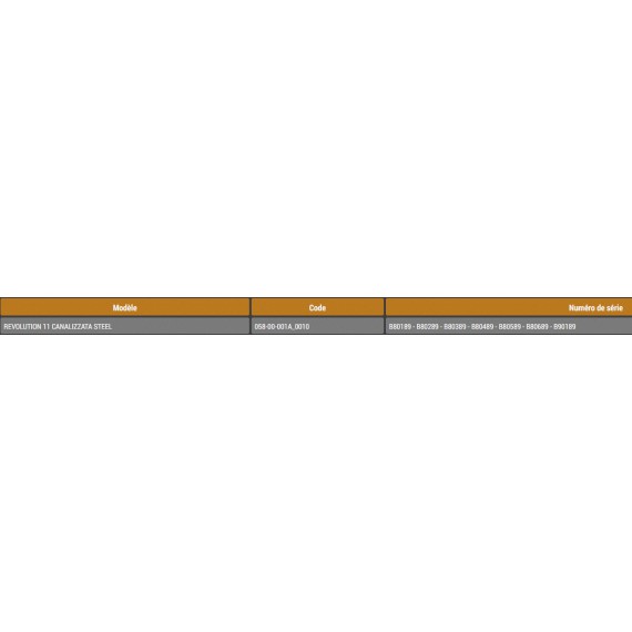 R EVOLUTION 11 C NUMEROS DE SERIE