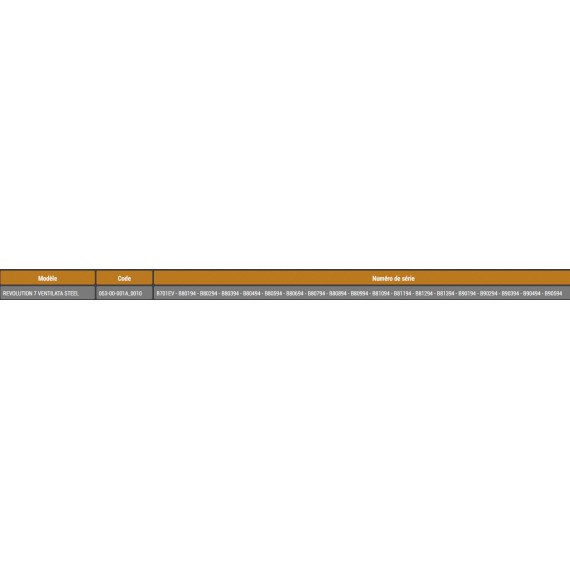 R EVOLUTION 7 V NUMEROS DE SERIE