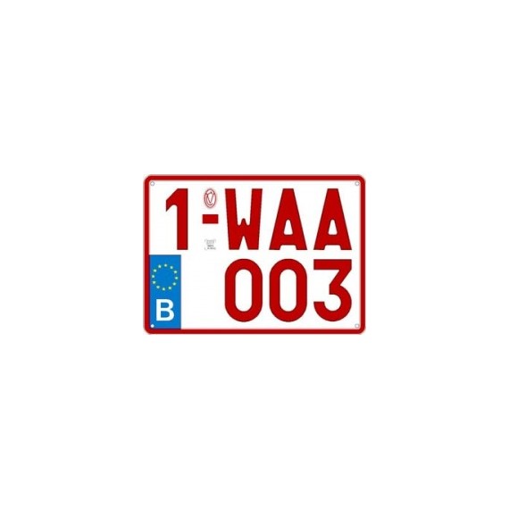 Plaque d'immatriculation Moto - BELGIQUE