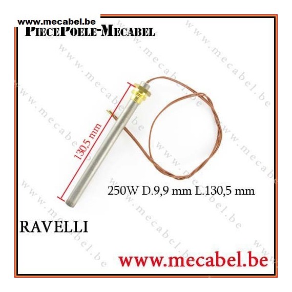 R&eacute;sistance 250 W L.130,5 mm avec bague - Ravelli