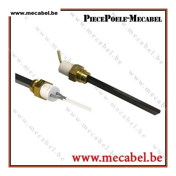 Bougie en cristal de Quartz noir avec raccord filet&eacute; 3/8" GAS - Longueur 126 mm